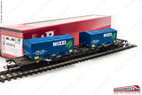 RIVAROSSI HR6615 - H0 1:87 - Carro porta container FS Cemat tipo Sgnss con 2 coils NIZZI Ep. V-VI