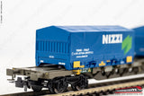RIVAROSSI HR6615 - H0 1:87 - Carro porta container FS Cemat tipo Sgnss con 2 coils NIZZI Ep. V-VI
