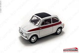 WHITE BOX 124182 - 1:24 - FIAT 500 1965 livrea bianca e fasce rosse