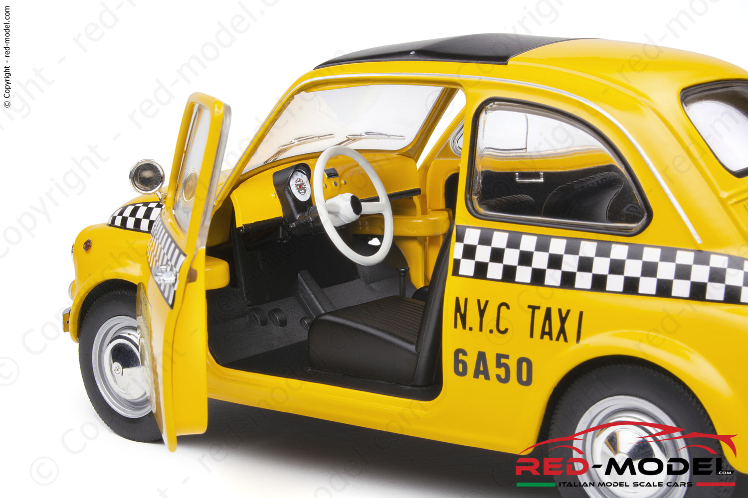 SOLIDO S1801407 - 1:18 - FIAT 500 versione gialla TAXI NYC NEW YORK CITY 1965