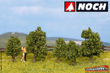 NOCH 25410 - Set alberi classici verdi 5 pz altezze 3 - 4 cm