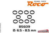 ROCO 85609 - Set 10 anelli aderenza ricambio gommini ruote da 6,5-8,5 mm