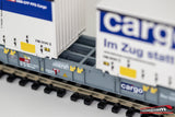 ROCO 77341B - H0 1:87 - Carro merci pianale SBB CFF FFS tipo Sgnss con container Ep. VI