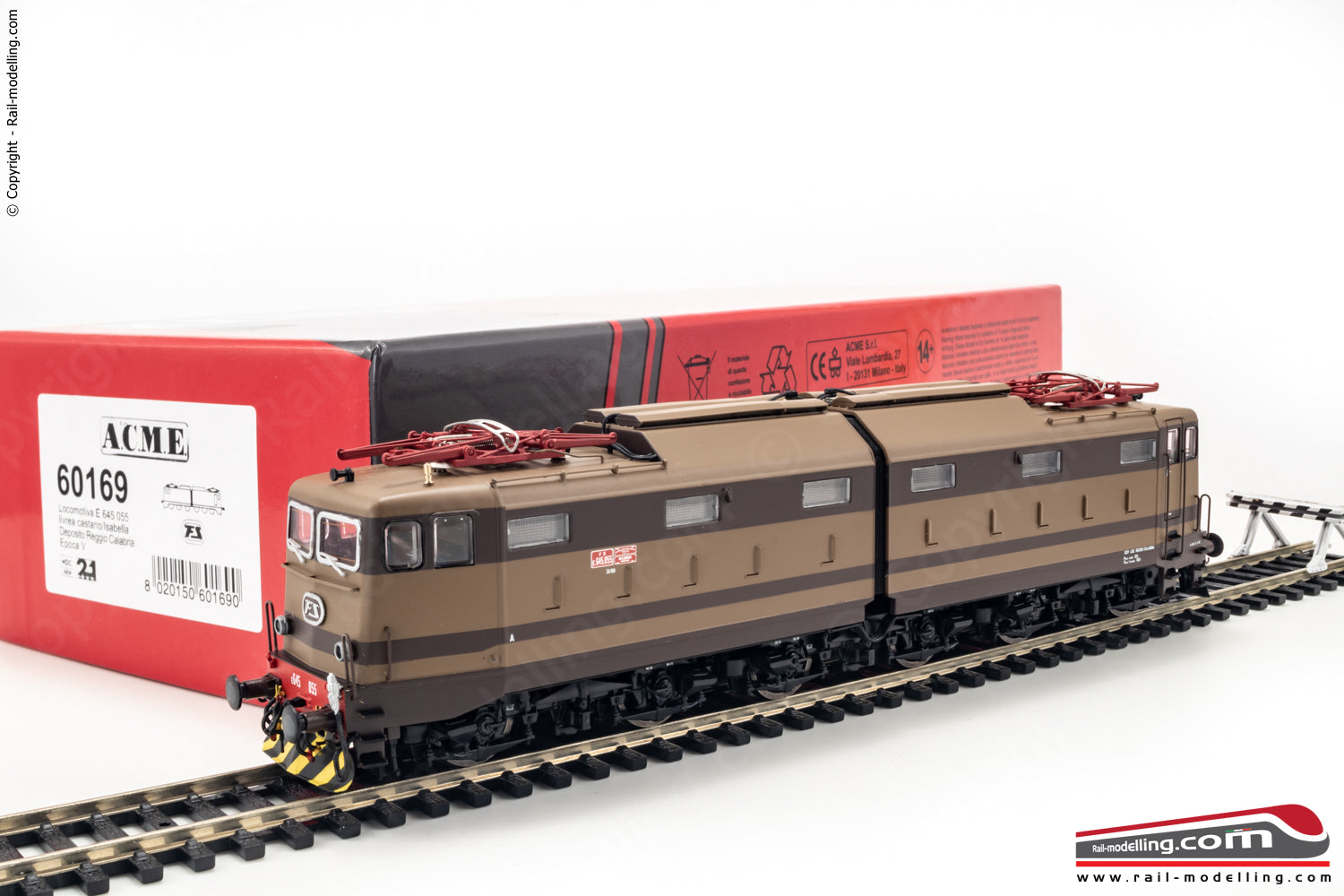 ACME 60169 - H0 1:87 - Locomotiva elettrica FS E.645 055 2° serie livrea castano/isabella Ep. V