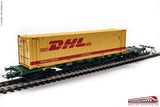 RIVAROSSI HR6575 - H0 1:87 - Carro CEMAT intermodale porta container "DHL" tipo Sgnss Ep. V-VI