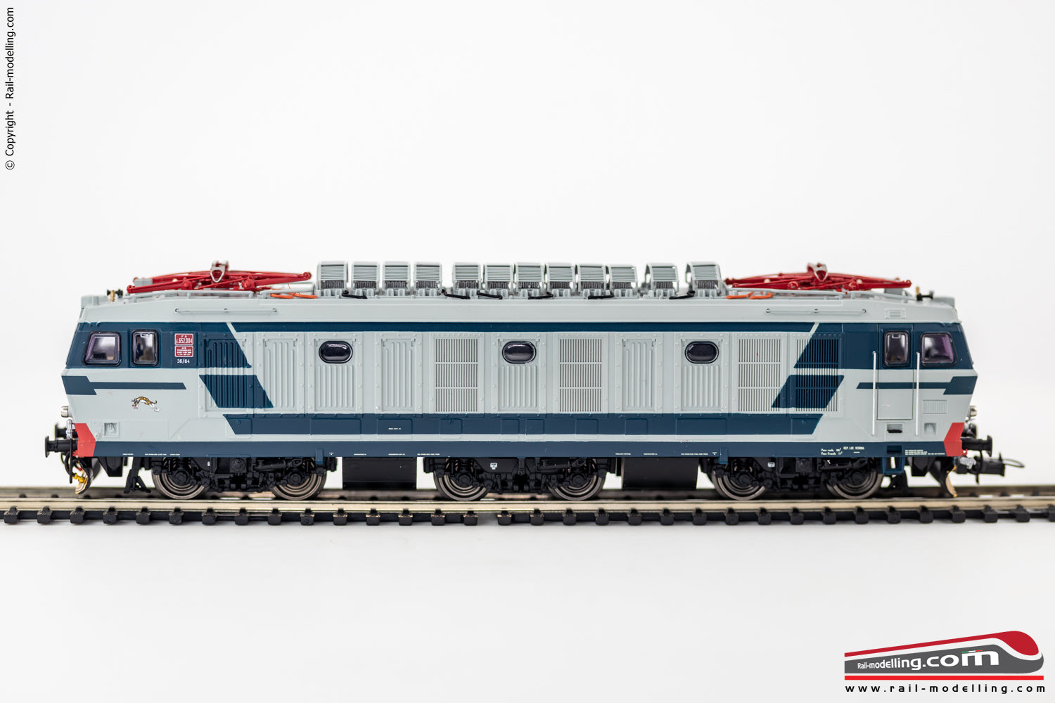 RIVAROSSI HR2699S - H0 1:87 - Locomotiva elettrica FS E652 004 prototipo livrea origine grigio/blu Ep. IV-V