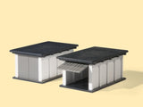 AUHAGEN 11420 - H0 1:87 - Coppia di Box garage prefabbricati per autovetture