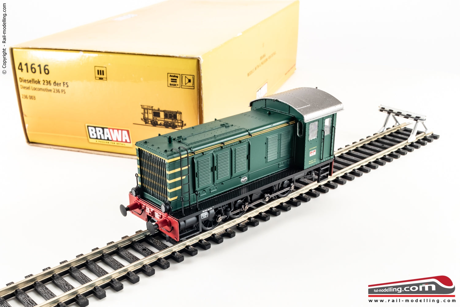 BRAWA 41616 - H0 187 - Locomotiva diesel da manovra D 236.003 livrea verde Ep. III