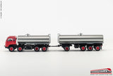 BREKINA 58450 - H0 187 - Camion autocisterna con rimorchio Fiat 690 Millepiedi cabina rossa