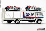 BREKINA 58476 - H0 187 - Camion Fiat 642 Bisarca LANCIA MARTINI con vetture da rally e personaggi