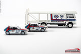 BREKINA 58476 - H0 187 - Camion Fiat 642 Bisarca LANCIA MARTINI con vetture da rally e personaggi