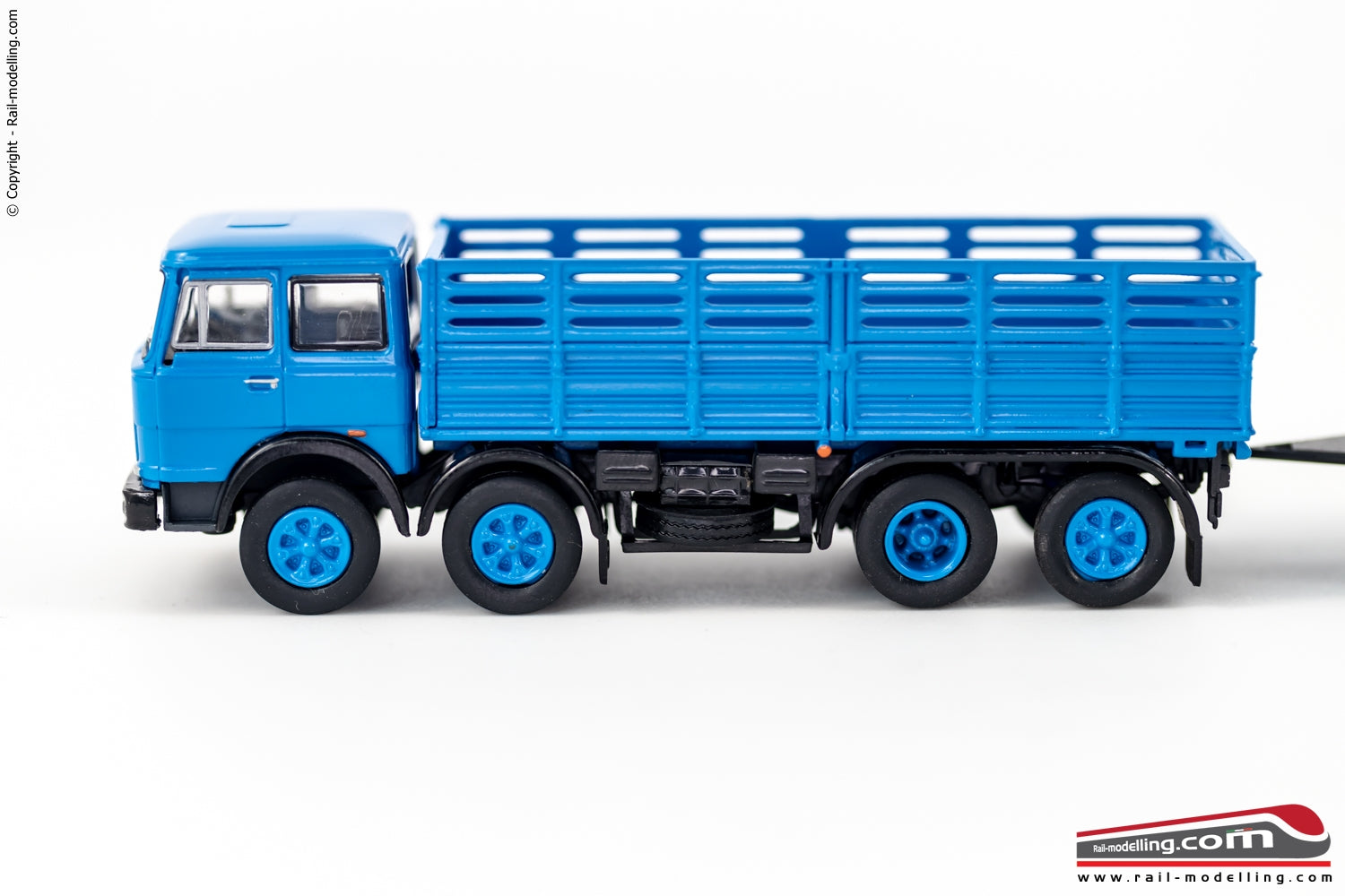 BREKINA 58531 - H0 187 - Camion con rimorchio Fiat 691 Millepiedi a cassone blu