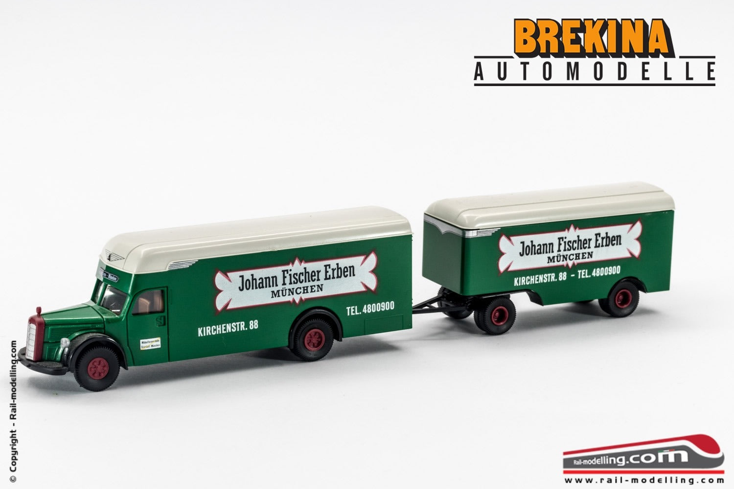 BREKINA M739  - H0 1:87 - Autoarticolato MB Johann Fischer Erben München