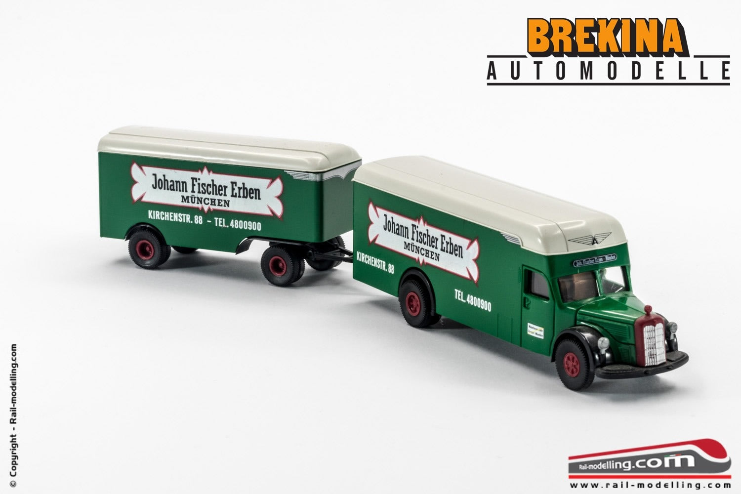 BREKINA M739  - H0 1:87 - Autoarticolato MB Johann Fischer Erben München