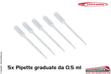 DR TOFFANO - SET 5 pipette graduate 0,5 ml per dosaggio colori modellismo