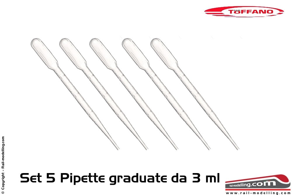 DR TOFFANO - SET 5 pipette graduate 3ml per dosaggio colori modellismo