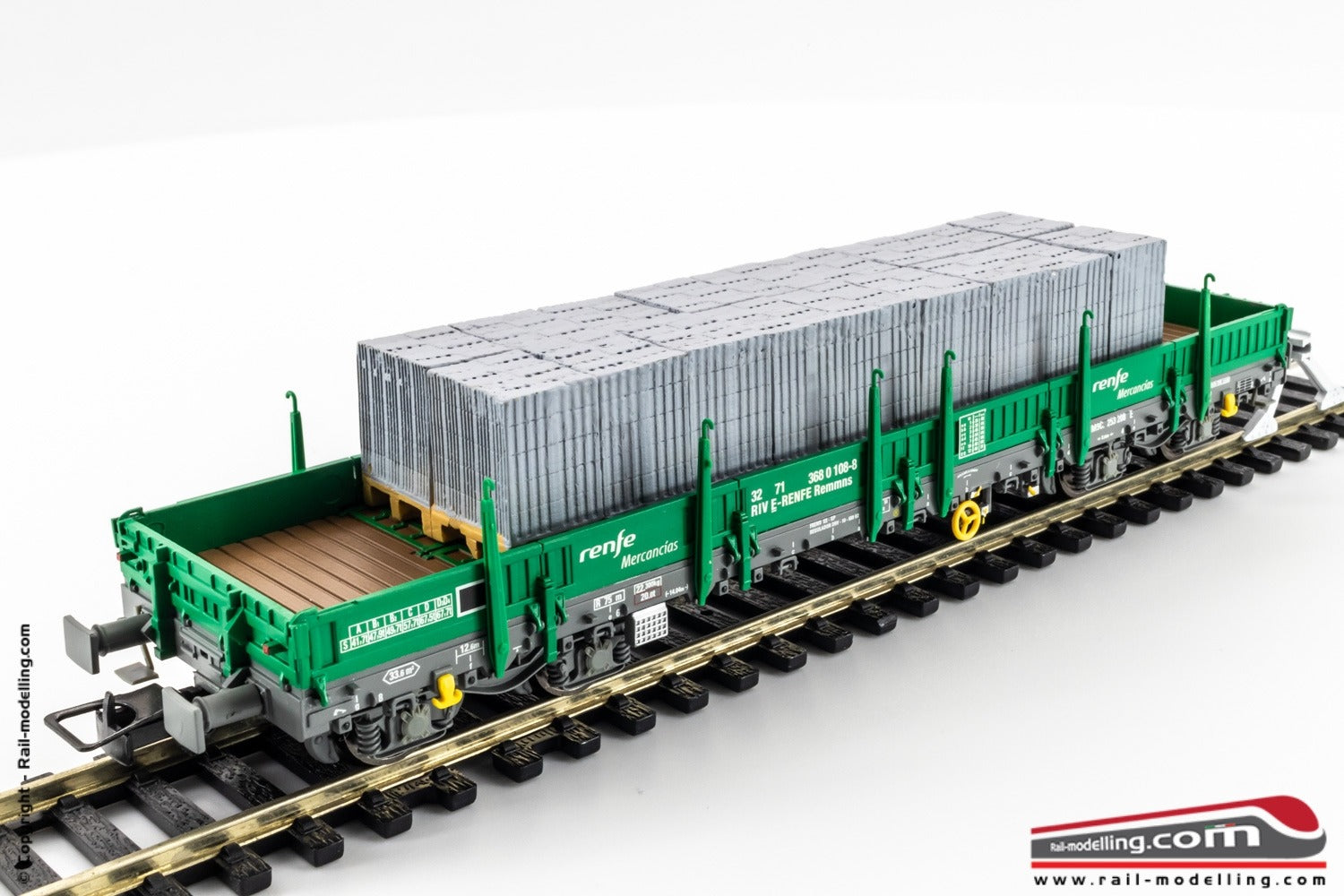 ELECTROTREN E5192 - H0 1:87 - Carro merci sponde basse RENFE Remmns con carico mattoni Ep. V