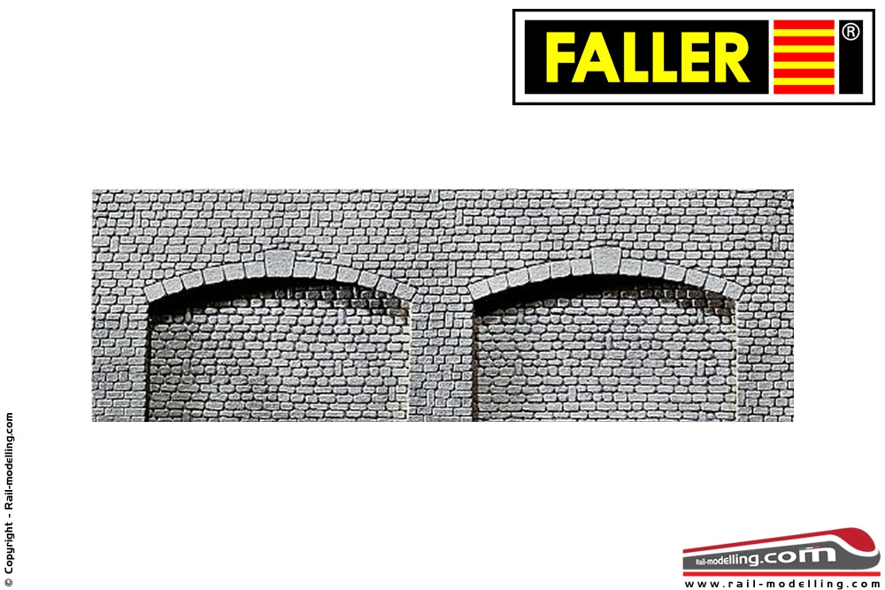 FALLER 170835 - H0 1:87 - Muro con arcate in pietra naturale squadrata
