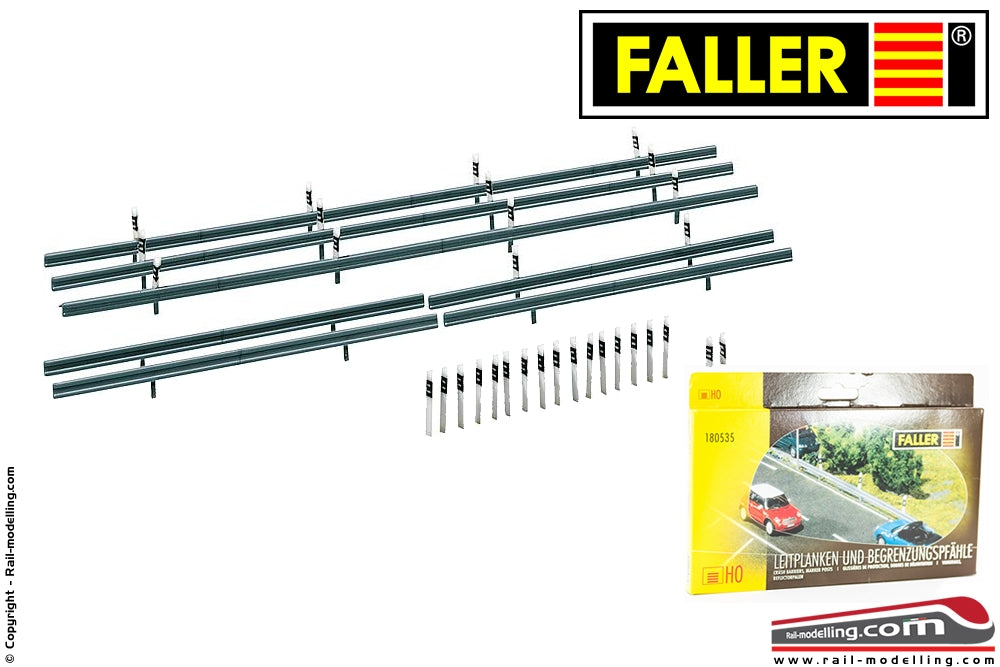 FALLER 180535 - H0 1:87 - Kit guardarail parapetto e paletti di limitazione stradale