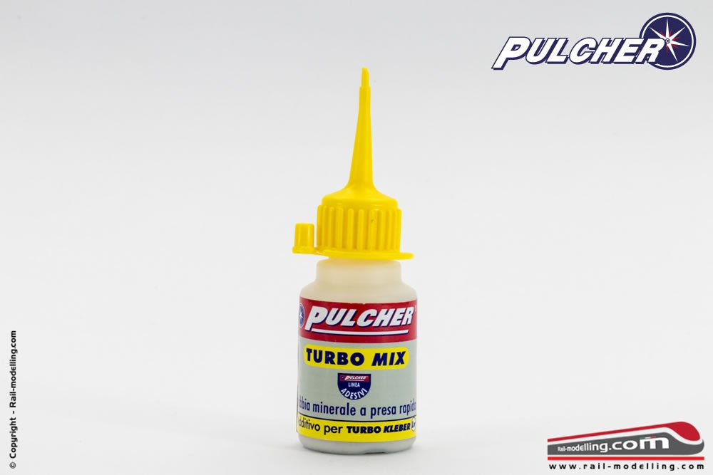 PULCHER DTP001 - Sabbia minerale a presa rapida TURBO MIX per colle cianocrilato da 30g