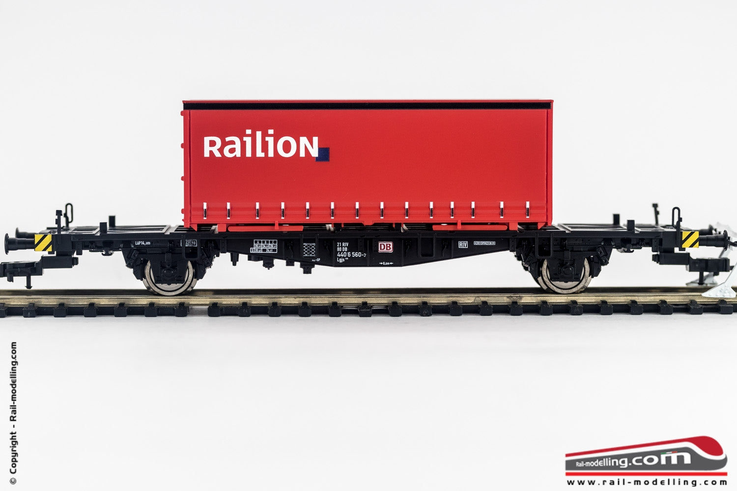FLEISCHMANN 523403 - H0 1:87 - Carro merci DB a pianale Lgjs 598 con container RAILION
