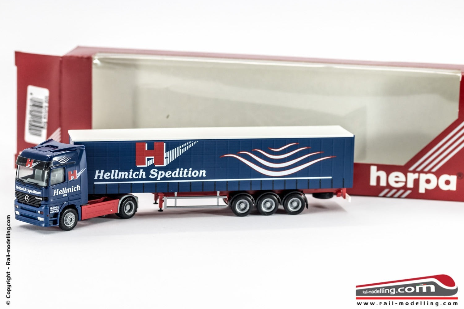 HERPA 145091 - H0 1:87 - Camion rimorchio Merceded Benz Actros LH Hellmich Spedition
