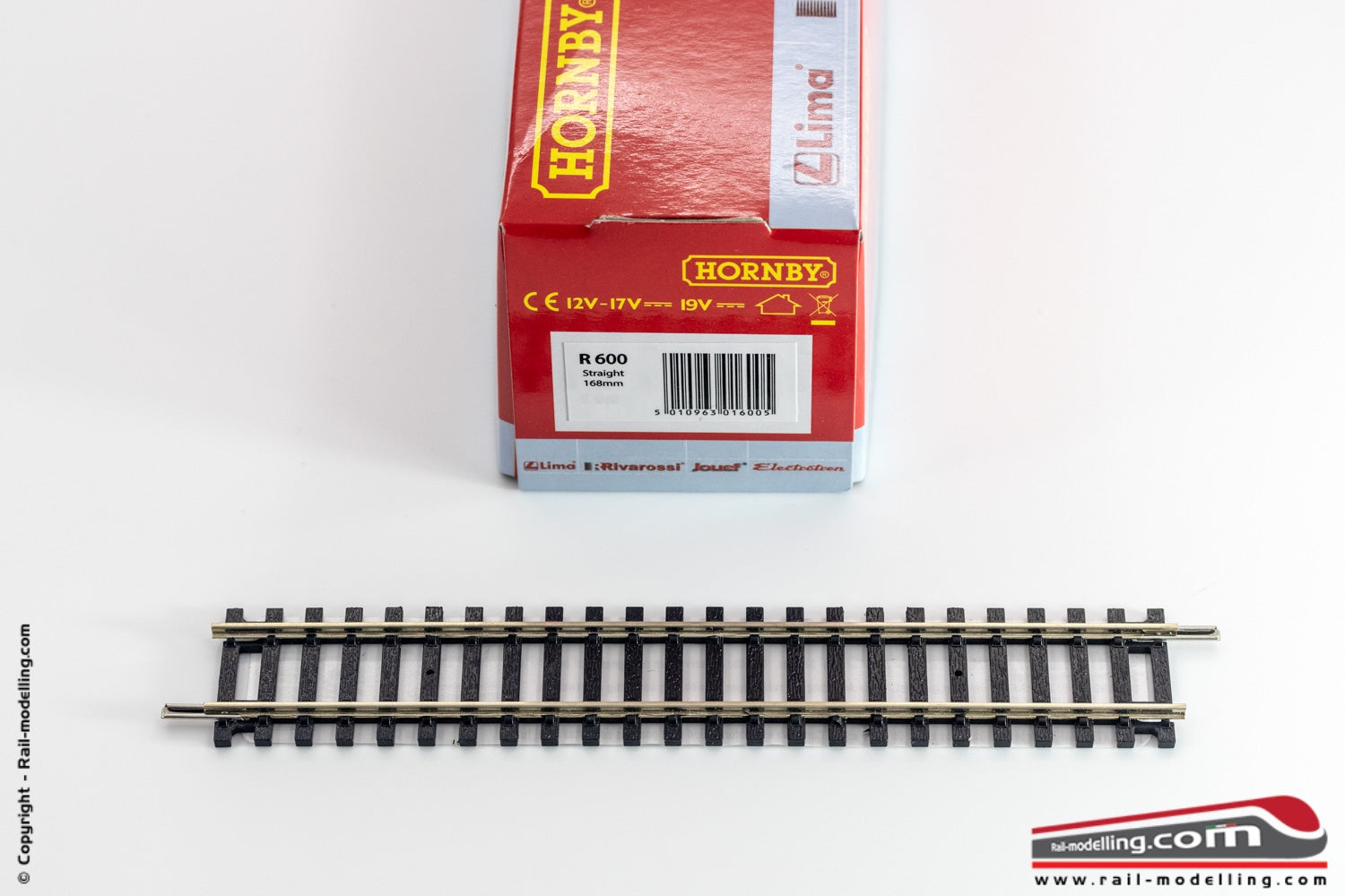 HORNBY LIMA R600 - H0 1:87 - Binario singolo dritto 168 mm in Nickel Silver 