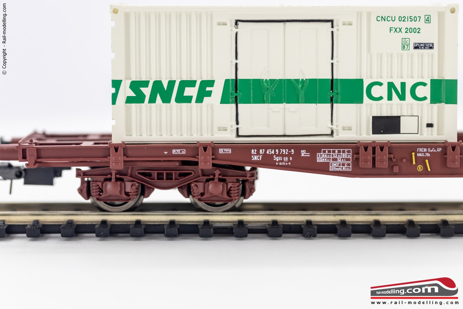 JOUEF HJ6195 - H0 187 - Carro container SNCF tipo Sgss CNC con container 20'' Ep. IV