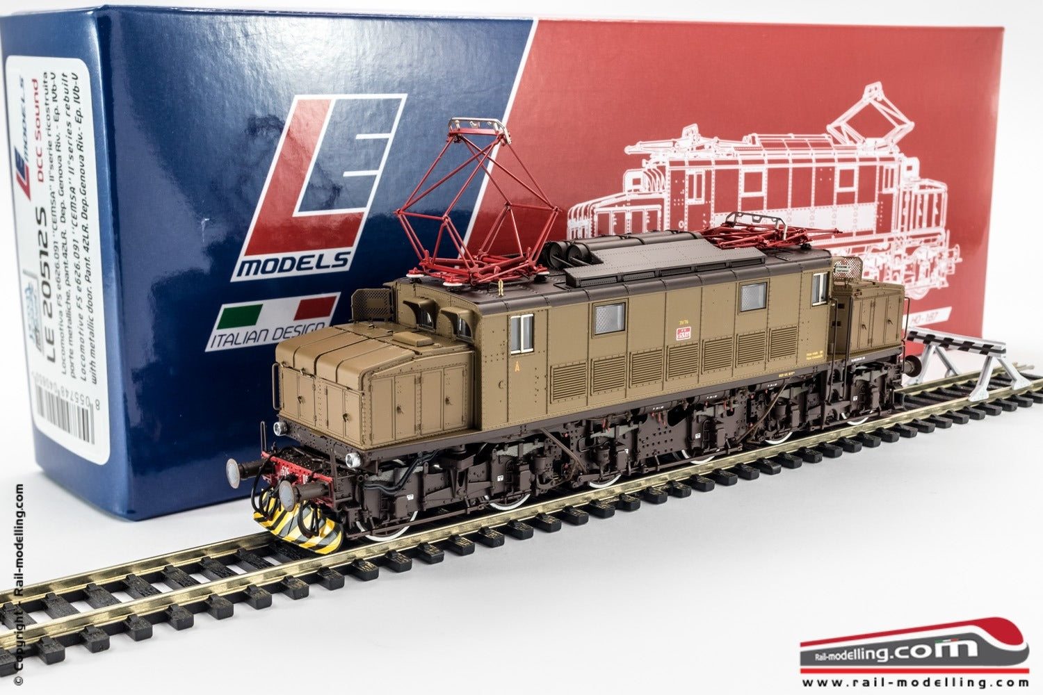LE MODELS LE20512S - H0 1:87 - Locomotiva elettrica FS E.626 091 'CEMSA' DCC Sound