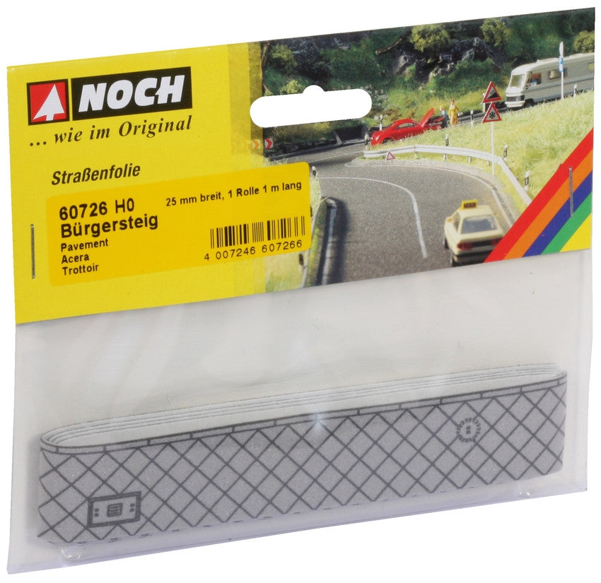 NOCH 60726 - H0 1:87 - Marciapiede in porfido da 25mm x 1 mt