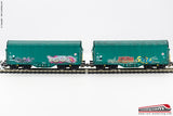 PIKO 58379 - H0 187 - Set 2 carri merce telonati Mercitalia con graffiti modello Shimmns Ep. VI