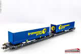 PIKO 58971 - H0 187 - Carro tasca intermodale T3000e Sdggmrss Transmec Group con carico ep. VI