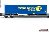 PIKO 58971 - H0 187 - Carro tasca intermodale T3000e Sdggmrss Transmec Group con carico ep. VI