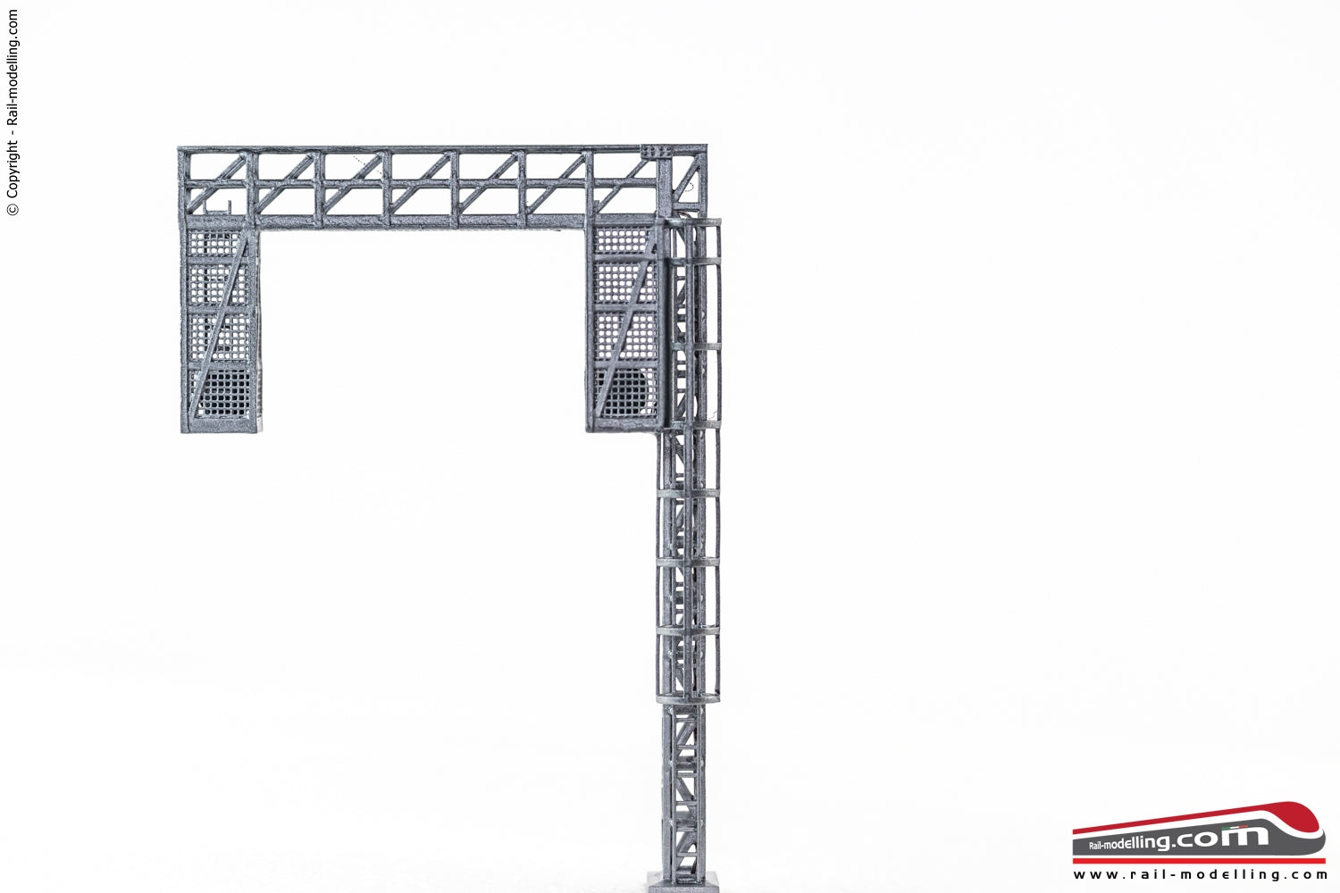 RAIL-MOD RM811C - H0 187 - Segnale semaforico luminoso singolo su portale a due binari luci Vede e Rosso