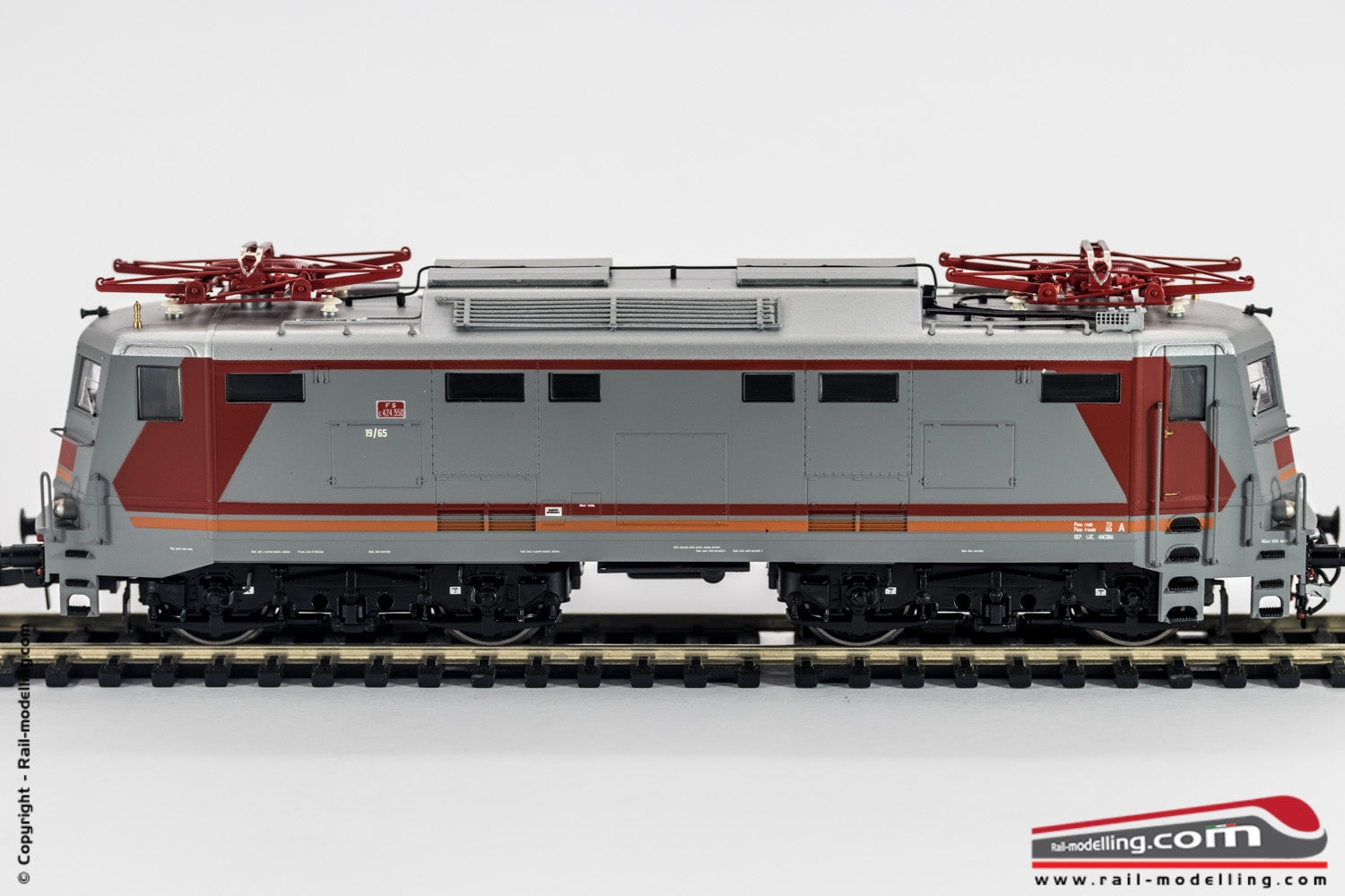 RIVAROSSI HR2708 - H0 1:87 - Locomotiva elettrica FS E 424 350 Navetta MDVE DCC