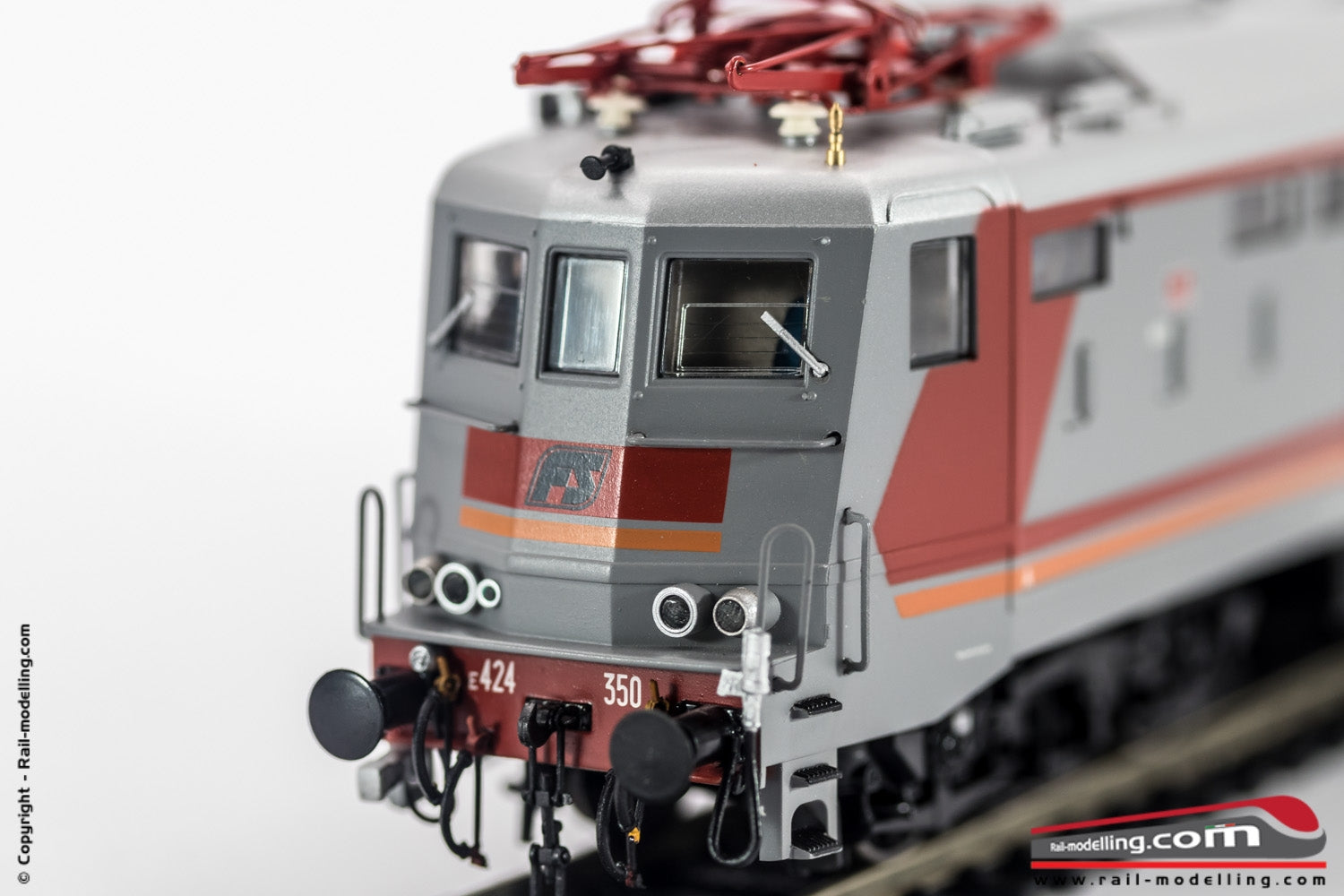 RIVAROSSI HR2707 - H0 1:87 - Locomotiva elettrica FS E 424 350 Navetta MDVE dep. Ancora Ep. V