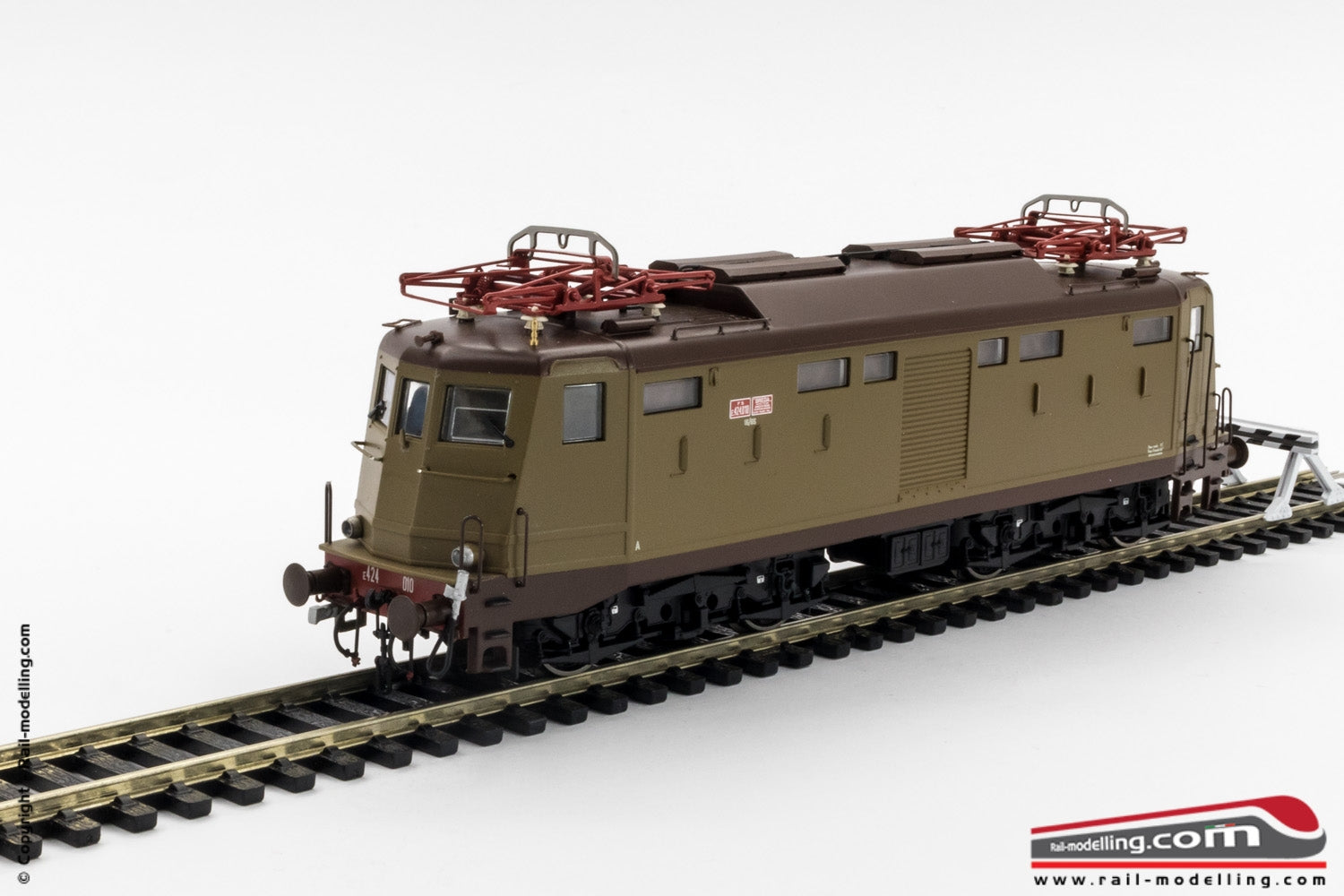 RIVAROSSI HR2727 - H0 1:87 - Locomotiva elettrica FS E 424 010 serie Breda livrea Castano Isabella