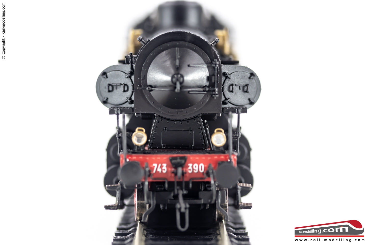 RIVAROSSI HR2746 - H0 187 - Locomotiva a vapore FS Gr. 743 390 con preriscaldatori Franco Crosti Ep. III-IV