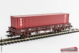 RIVAROSSI HR6306 - H0 1:87 - Carro pianale DR con container DSR  epoca IV
