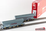 RIVAROSSI HR6390 - H0 1:87 - Set due carri tramoggia FS serie Uagpps MONFER 