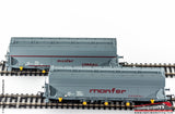 RIVAROSSI HR6390 - H0 1:87 - Set due carri tramoggia FS serie Uagpps MONFER 