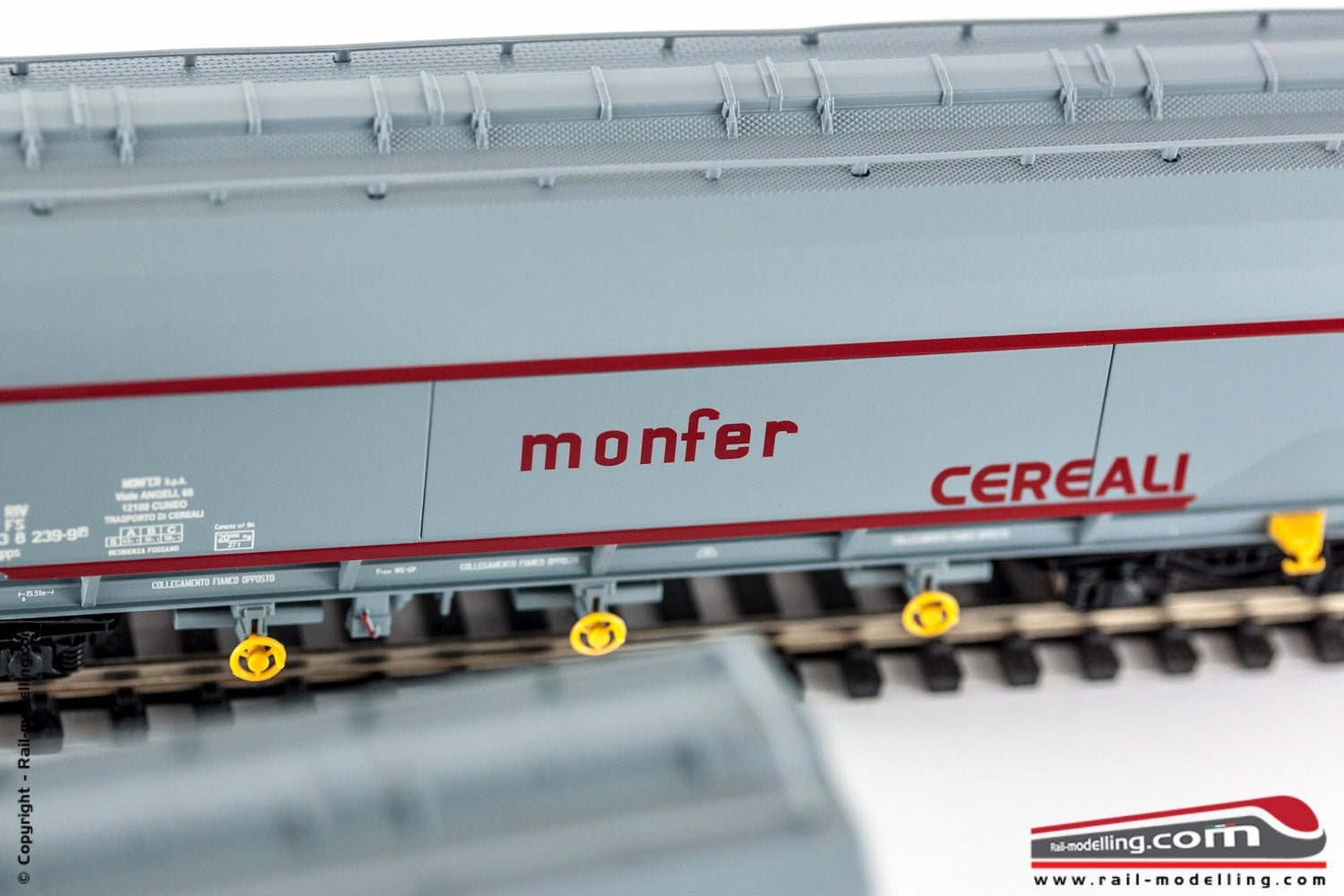 RIVAROSSI HR6390 - H0 1:87 - Set due carri tramoggia FS serie Uagpps MONFER 