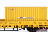 RIVAROSSI HR6410 - H0 1:87 - Carro pianale a due assi per cantieri e manutenzione 'H.F. Wiebe' con container