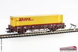 RIVAROSSI HR6411 - H0 1:87 - Carro pianale Kbgs DB con carico container DHL