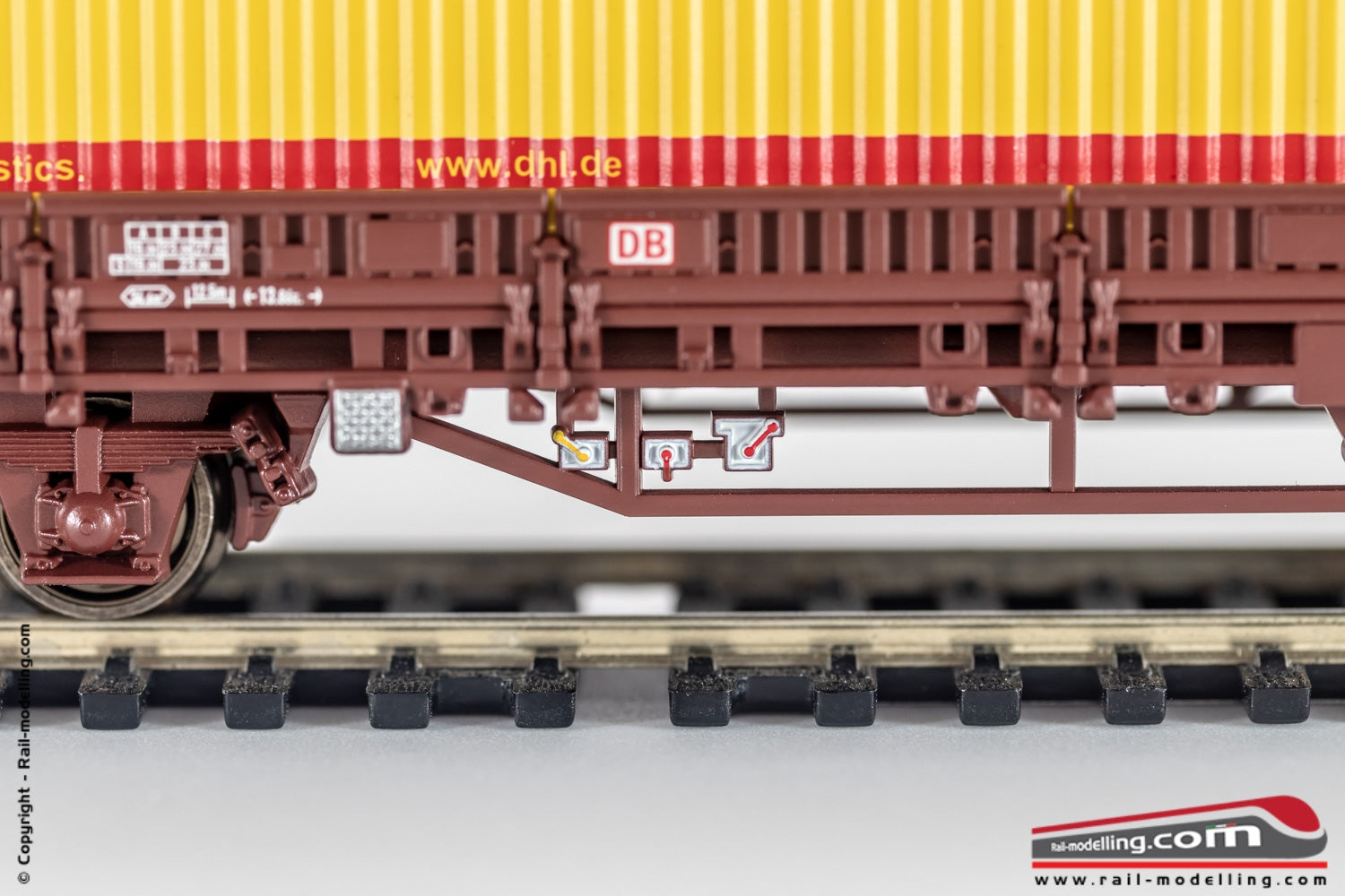 RIVAROSSI HR6411 - H0 1:87 - Carro pianale Kbgs DB con carico container DHL