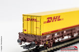 RIVAROSSI HR6411 - H0 1:87 - Carro pianale Kbgs DB con carico container DHL