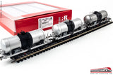 RIVAROSSI HR6517 - H0 187 - Set 3 carri FS cisterna 27m3 fascia nera Ep. IV-V