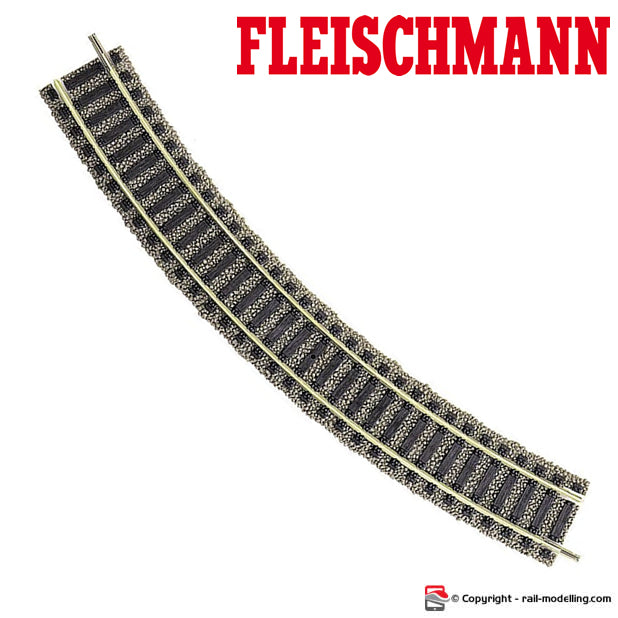 FLEISCHMANN 6120 - H0 1:87 - Binario curvo R1 365,5 mm 36° con massicciata