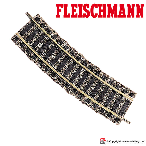 FLEISCHMANN 6122 - H0 1:87 - Mezzo binario curvo R1 365,5 mm 18° con massicciata