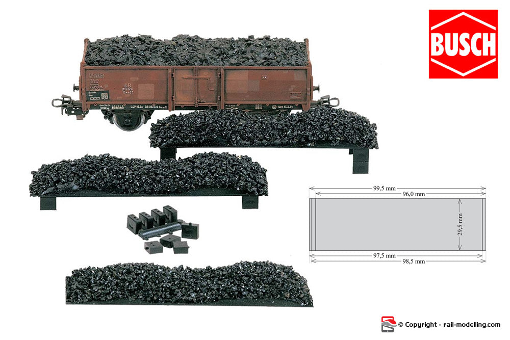 BUSCH 1680 - H0 1:87 - Carico di carbone per carri Märklin, Fleischmann, Trix, Roco, etc.